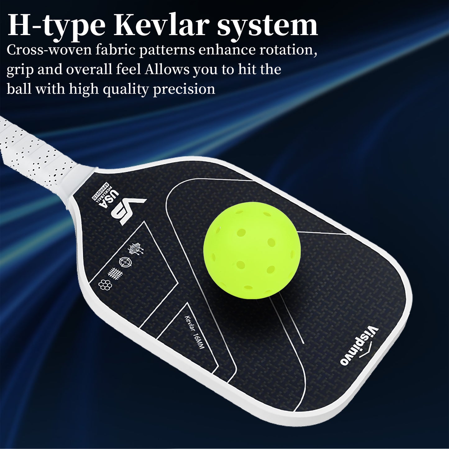 USAPA Approved Kevlar Hybrid Shape Thermoformed Foam Injected Pickleball Paddle 16MM With Power&Spin