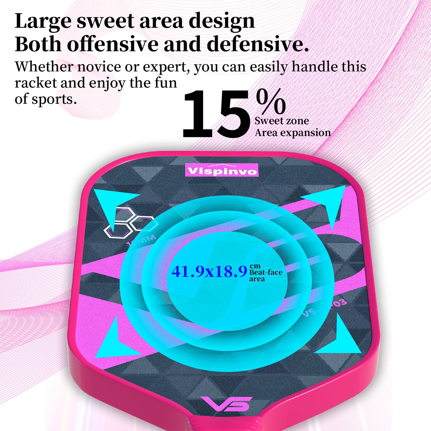 Vispinvo New Arrival Fiberglass 16mm standard racket thickness pickleball paddle