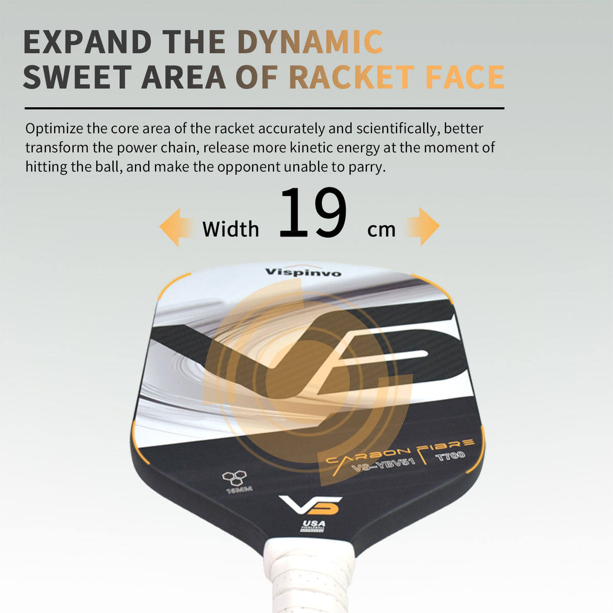 VISPINVO YBV-51/3K/USAPA Approved High Quality Professional Tournament Paddle