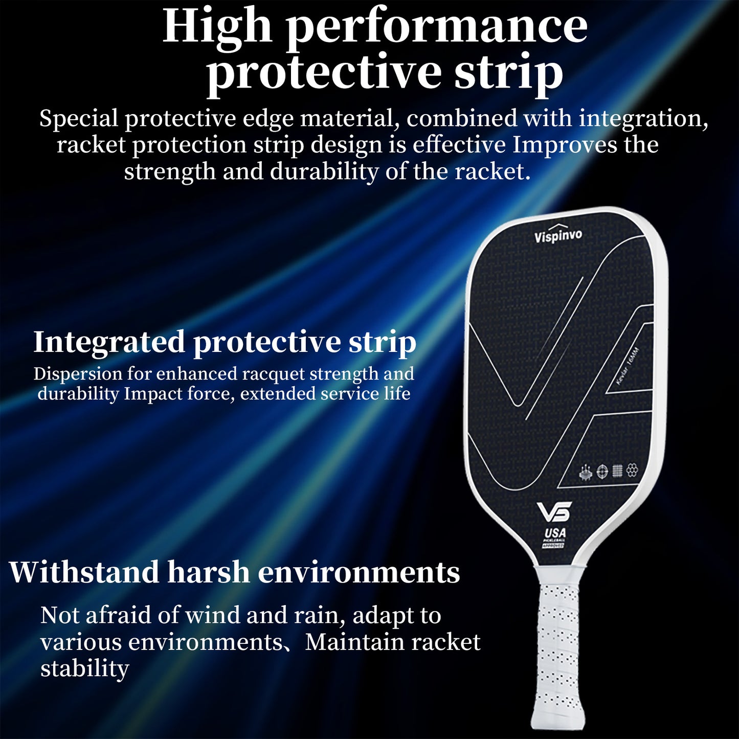 USAPA Approved Kevlar Hybrid Shape Thermoformed Foam Injected Pickleball Paddle 16MM With Power&Spin