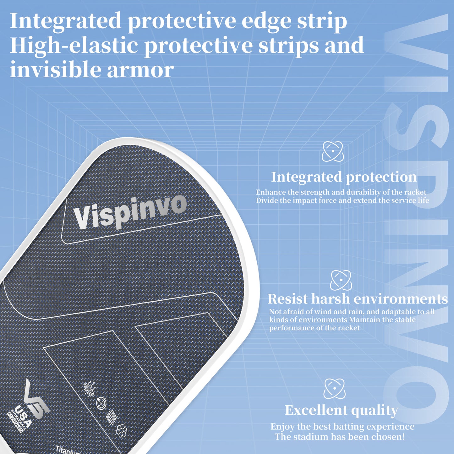 Titanium Carbon Fiber Pickleball Paddles with Honeycomb Core - Anti-Shock Handle & Textured Surface for Advanced Spin Control