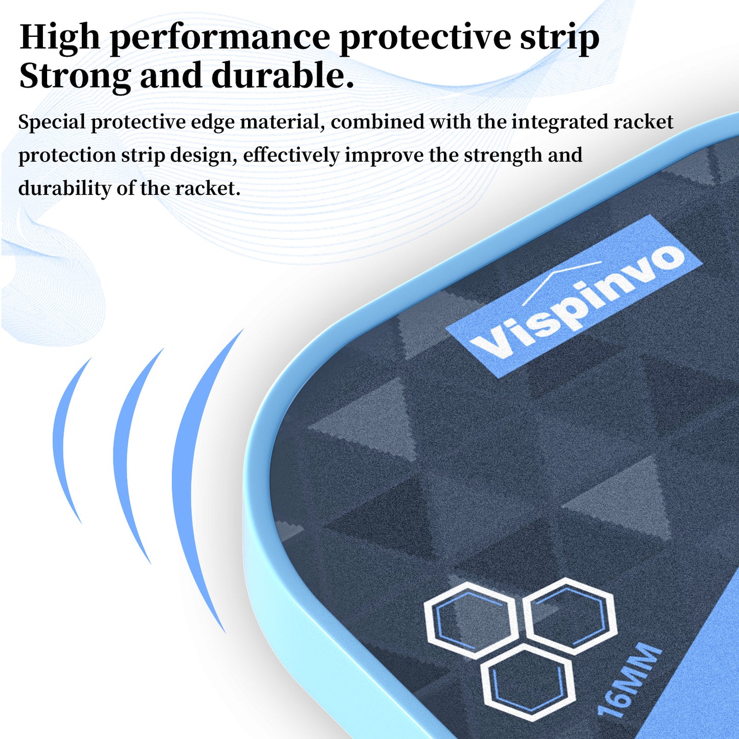Vispinvo New Arrival Fiberglass 16mm standard racket thickness pickleball paddle