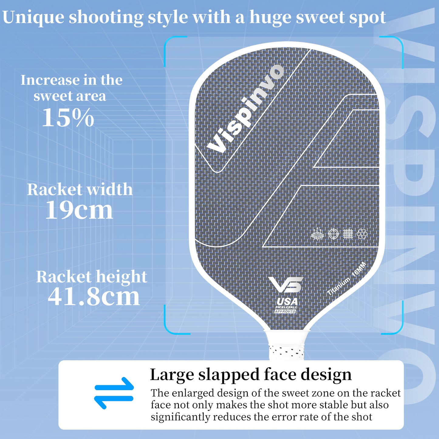 Titanium Carbon Fiber Pickleball Paddles with Honeycomb Core - Anti-Shock Handle & Textured Surface for Advanced Spin Control