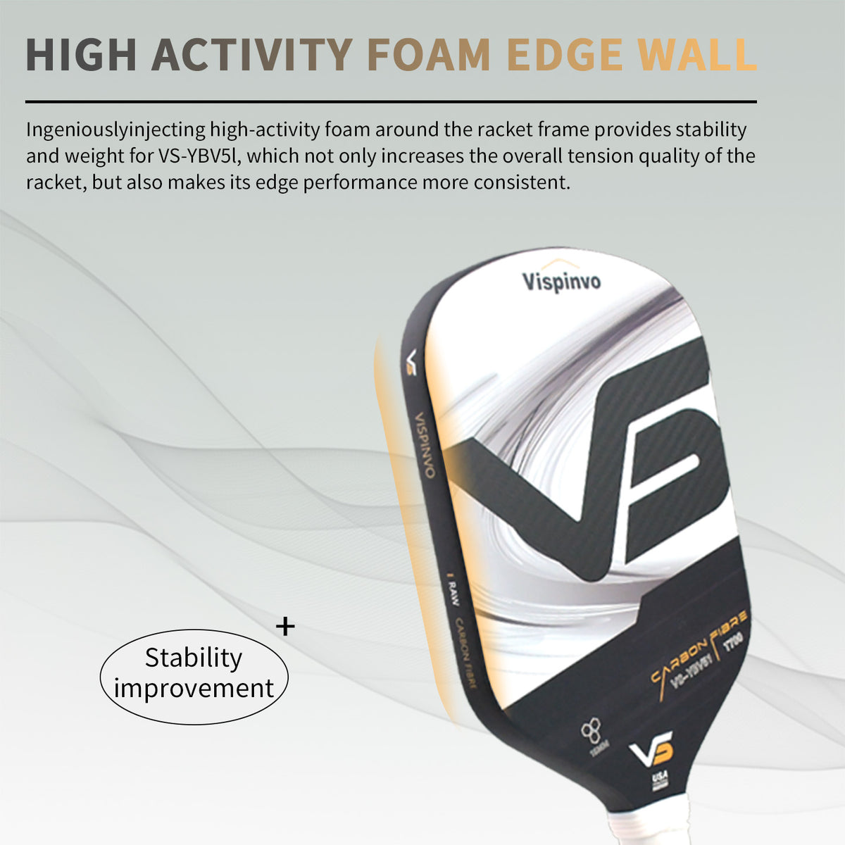 VISPINVO YBV-51/3K/USAPA Approved High Quality Professional Tournament Paddle