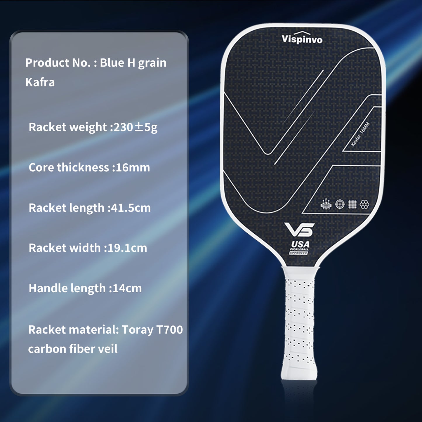 USAPA Approved Kevlar Hybrid Shape Thermoformed Foam Injected Pickleball Paddle 16MM With Power&Spin