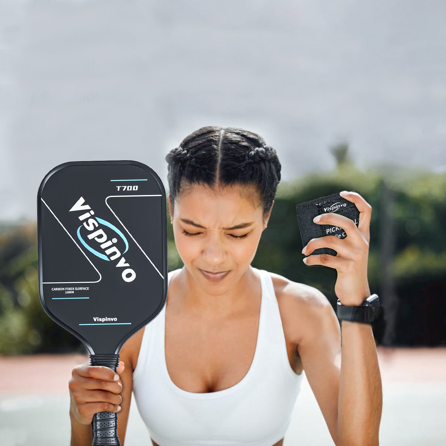 Vispinvo Pickleball Paddle Eraser, Pickleball Paddle Cleaner Eraser for Carbon Paddles, Removes Dust and Dirt from Paddles, Easily Erases Ball Marks, Pickleball Accessories