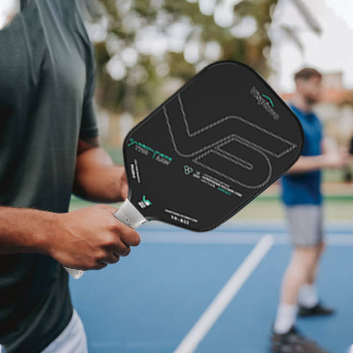 Vispinvo R22 Black Pickleball Paddle, T700 Carbon Fibre/