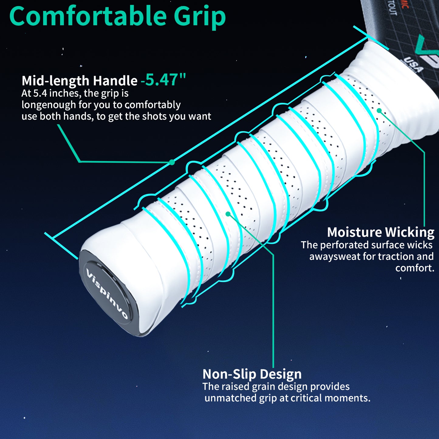 USAPA Approved, High Level VISPINVO VS-YBV34 Lightweight Pickleball Paddle Edgeless, 16MM T700 Thermoformed Raw Carbon Fiber Pickleball Paddle, Foam Injected Edges for Expanded Sweet Spot, Control and Balance