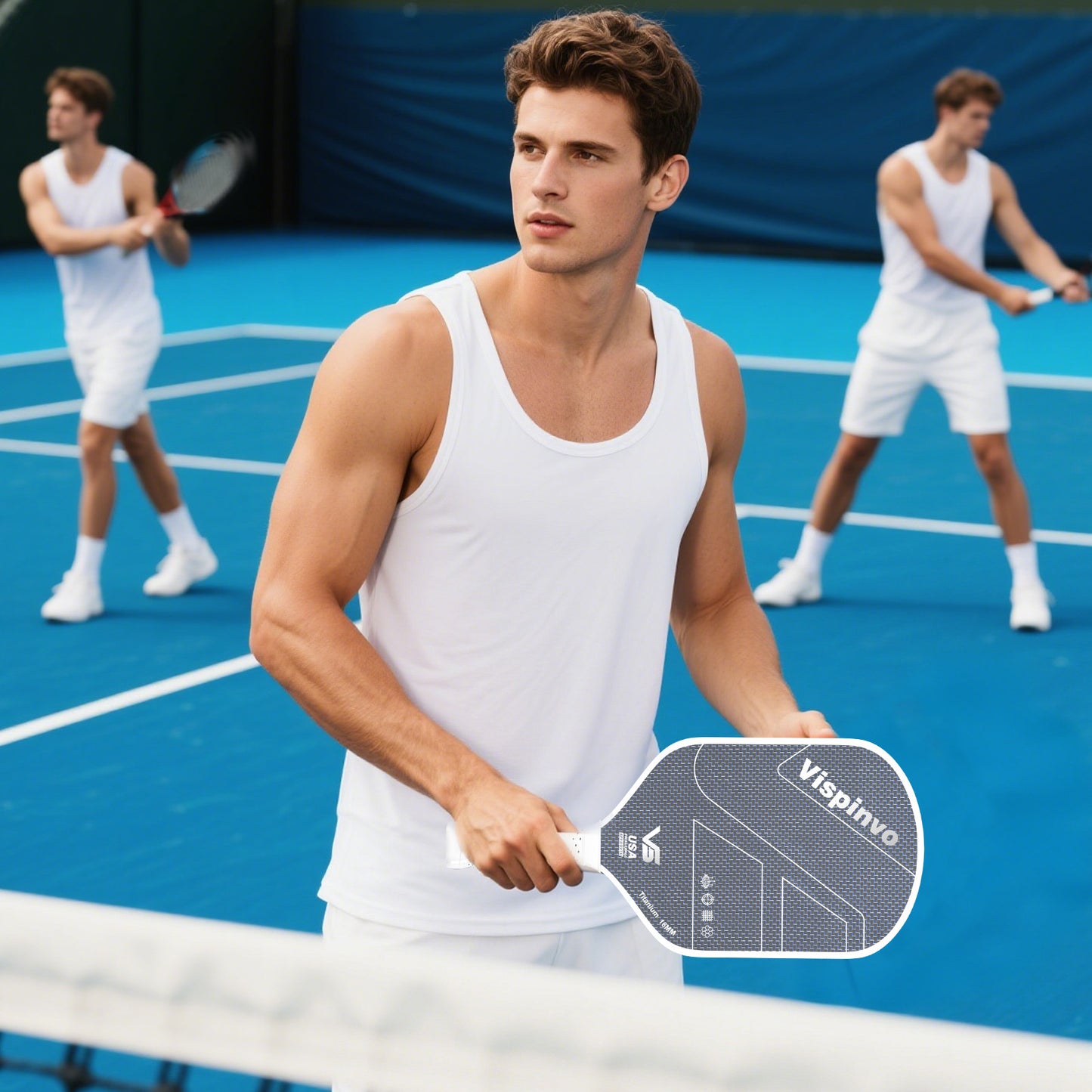Titanium Carbon Fiber Pickleball Paddles with Honeycomb Core - Anti-Shock Handle & Textured Surface for Advanced Spin Control