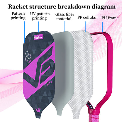 Vispinvo New Arrival Fiberglass 16mm standard racket thickness pickleball paddle