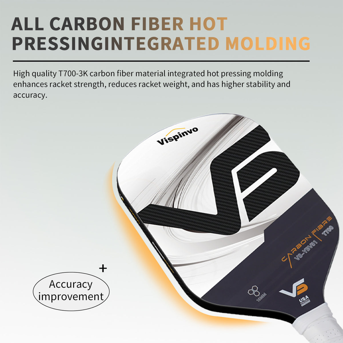 VISPINVO YBV-51/3K/USAPA Approved High Quality Professional Tournament Paddle