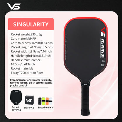 Apex Series/USAPA Certified Paddle/Quantum MPP/5th Generation Pickleball Paddle/Toray T700 Carbon Fibre/Hot Pressed Integrated/Microporous Core Double-Layer Foam/Fully Equipped Gift Set