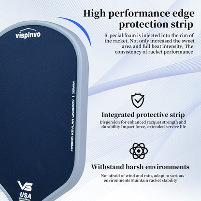 Kevlar Racket Raw Carbon Fiber T700 16MM Polypropylene Honeycomb Core Pickleball Paddle Designed for Control Spin & Consistency