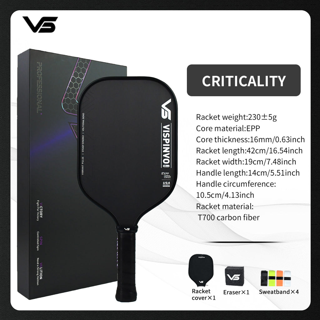 VSPINVO Apex Critical EPP 5th Generation T700 Carbon Fiber Pickleball Paddle