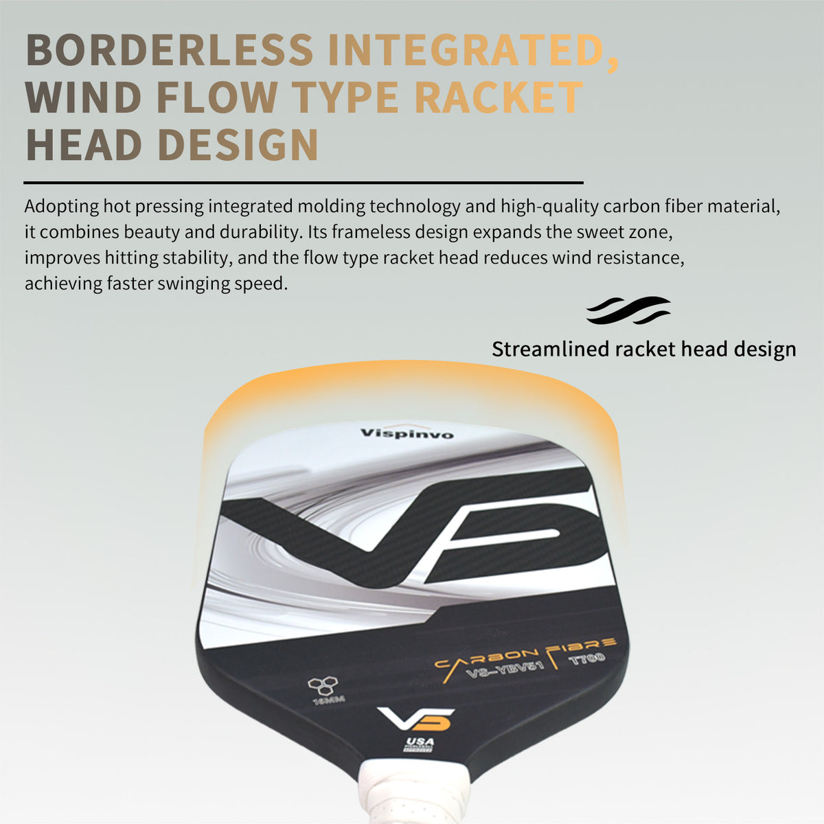 VISPINVO YBV-51/3K/USAPA Approved High Quality Professional Tournament Paddle