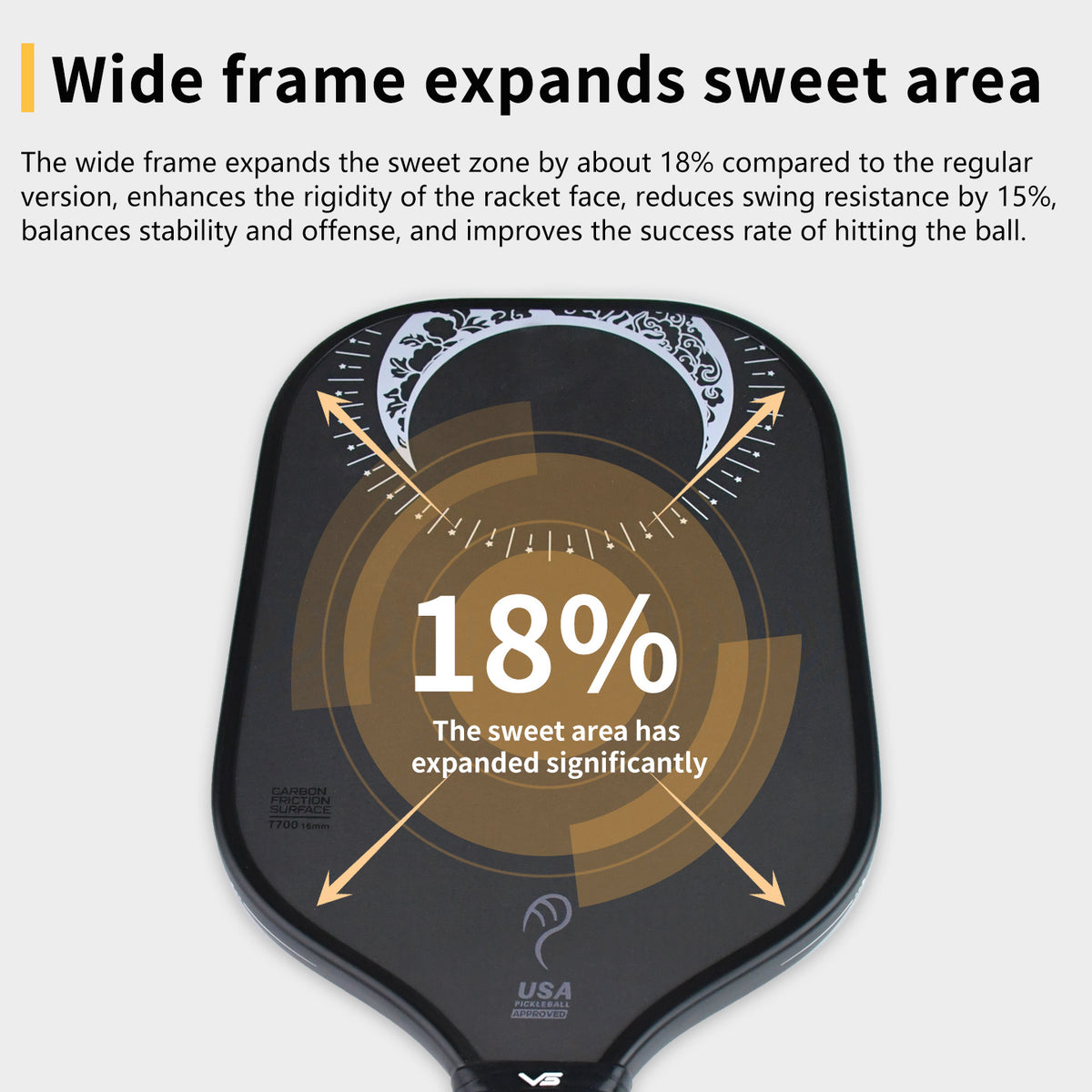 VISPINVO Selene T700 carbon fibre pickleball