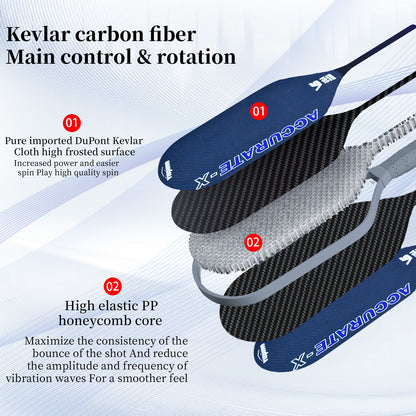 Kevlar Racket Raw Carbon Fiber T700 16MM Polypropylene Honeycomb Core Pickleball Paddle Designed for Control Spin & Consistency