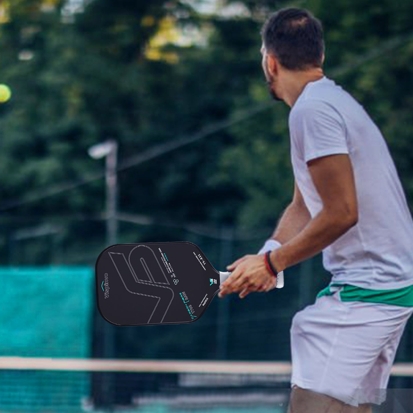 USAPA Approved, VISPINVO VS-R22 16MM T700 Thermoformed Raw Carbon Fiber Professional Pickleball Paddle, Polypropylene Honeycomb Core, Foam Injected Edges for Expanded Sweet Spot