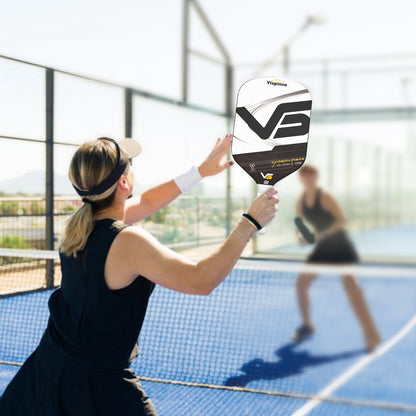 USAPA Approved High Quality Paddle, VISPINVO VS-YBV51 16MM Edgeless, 3K T700 Thermoformed Raw Carbon Fiber Pickleball Paddle, Foam Injected Edges for Expanded Sweet Spot